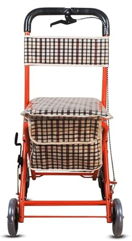 Vagn hopfällbar rullator shoppingvagn för äldre seniorer bärbar rullande vandrare trappklättring kundvagn för livsmedel bagage trappvagn