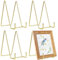 LoNinLoAn 4Pcs Plate Stands for Display, Gold Iron Easel Plate Holder, 6 inch Easel Display Stand, Picture Frame Stand for Pictures|Photo|Decorative Plate|Dish|Tabletop Art
