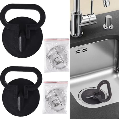2 Pcs Bath Plug and Chain Universal bath plug, Bathroom Sink Plug Replacement, Drain Stopper Bathtub Plug for Bathroom Kitchen, Kitchen Sink Plug with Stainless Steel chain (Size 1.65in To 1.77in)