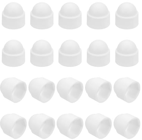 QUARKZMAN Skyddskåpa Mutter 20 st. M10 x 17 x 20 mm - Plastsexkantig skruvskyddskåpa Kupol Hexagonal Huvudskydd Vattentät Dekorativ Huva (Vit)