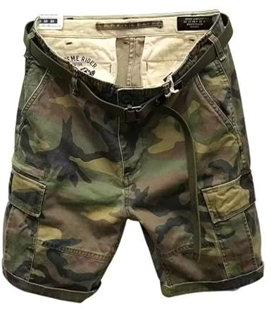 Pantaloncini corti da uomo cargo mimetici, per il tempo libero, vestibilità larga, in cotone, bermuda mimetico, pantaloncini tattici da uomo, leggeri, per tattici, militari, caccia