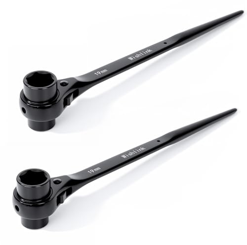Wishlink Cricchetto per ponteggi, 17/19 mm, chiave a cricchetto per ponteggi, cricchetto, destro, sx reversibile, esagonale