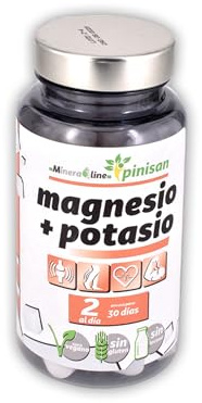 Pinisan Magnesio + Potassio con Vitamina B6 - 60 Compresse | Supporto muscolare, Sistema nervoso ed Energia | Riduce la stanchezza e mantiene la tensione arteriosa