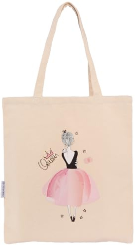 CREAWONDER Canvas Tote Bags with Handles Reusable Grocery Shopping Bag Sturdy Cotton Blank Cloth Bags for Women
