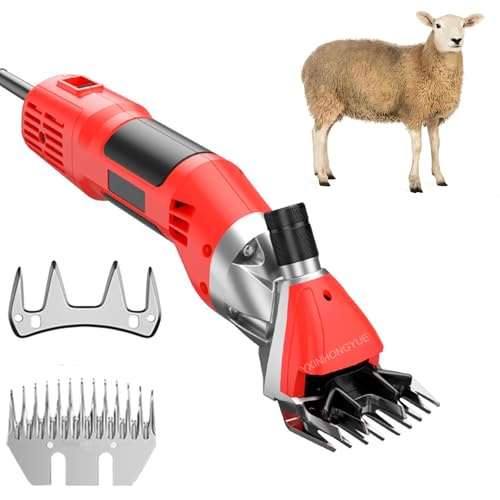 YXINHONGYUE Cisaille à Mouton Professionnelle réglable à 6 Vitesses, Tondeuse à Cheval Portable Haute Puissance 220 V avec Brosse et Lame pour Gros bétail, alpagas et bovins,9 Teeth