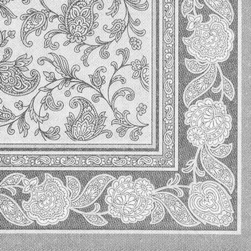 4 x 20 St Servietten ROYAL Collection 1/4-Falz 40 cm x 40 cm grau Ornaments