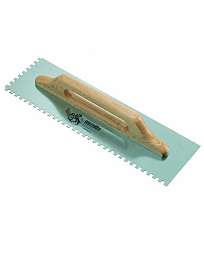 AUSONIA - 42085 LLANA DENTADA PARA COLA CON HOJA DE ACERO DE 48X14 CON DENTE DE 7,5 X 7,5 FIJADA CON REMACHES AL MANGO DE MADERA