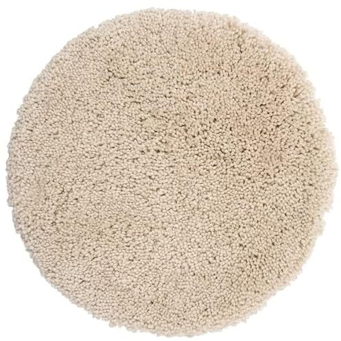 Spirella Badteppich Badematte Duschvorleger Mikrofaser Hochflor | flauschig | rutschhemmend | geeignet für Fußbodenheizung |60 cm Rund | Beige