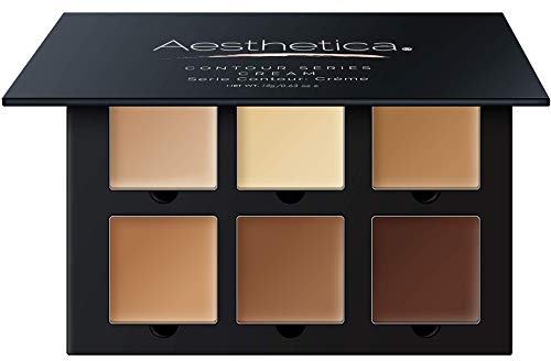 Aesthetica Cosmetics Cream Contour and Highlighting Makeup Kit - Contouring Foundation/Concealer Palette - Vegan & Cruelty Free - Step-by-Step Instructions Included