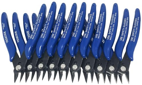 YEGEOOE Flush Wire Cutters, 10PACK Flush Cut Pliers, Side Cutters, Diagonal Side Cutting pliers, Wire Snips, Nippers, Small Wire Cutters for jewelry making crafts