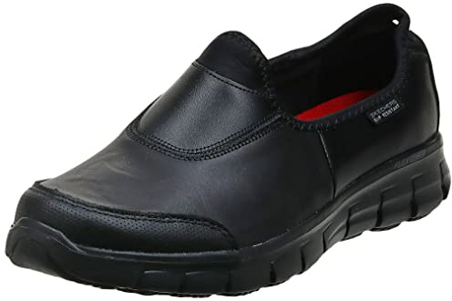 Skechers Sure Track, Zapatos Mujer, Negro Black Leather, 42 EU