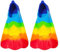 Kasmole Kinderflossen,Helle Regenbogen-Silikon-Trainingsflossen Bodyboarding-Flossen - Bequeme Kinder-Schnorchelflossen, Kurze Jugend-Schwimmflosse für Kinder, Jungen und Mädchen, Rundenschwimmen