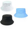 ROOMHUAWAY 3 Stück Fischerhut, Fisherman's Hat, Fischerhut Herren, 56-58cm Faltbarer Eimer-Hut Anglerhut, Baumwolle füR für Camping Reisen Wandern (Schwarz, Weiß, Blau)