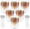 GBACHOOSE 6er Set Latte Macchiato Gläser 350 ml, Doppelwandig mit 6 Kirschblüten lange Löffel, Doppelwandige Kaffeegläser, Doppelwandige Cappuccino Gläser, Kaffee, Tee, Latte Gläser