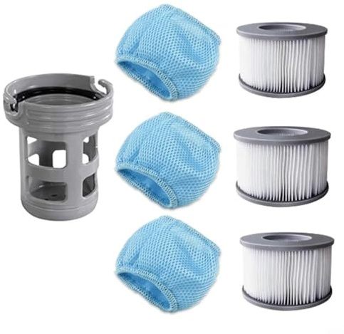 Support de filtre de rechange pour MSPA Whirlpoal - Cartouche filtrante en maille pour Miweba pour Mspa - Support de filtre de rechange pour piscines gonflables - 3 filtres - 1 support - 3 sacs en