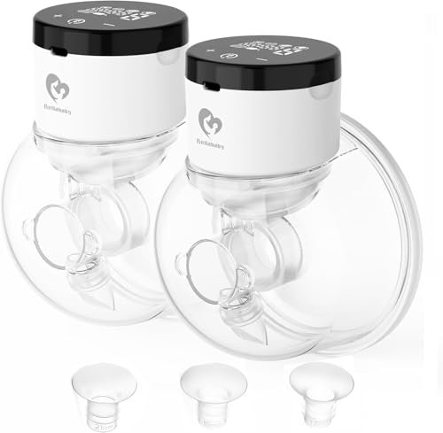 Bellababy Tragbar Elektrische Milchpumpe 2Ser,Milchpump Elektrisch Tragbare,Doppelhands-Free-Milchpump mit Touchscreen-LCD-Display,Wiederaufladbare Freihändige Milchpumpe mit 4 Modi und 9 Stufen