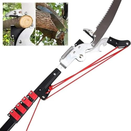 WTLONBF Sierras de pértiga manuales, podadoras de pértiga Extensibles, Sierras de pértiga telescópicas, Sierras de pértiga de Largo Alcance, Herramientas de poda de Sierra (24 pies)