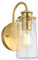 Wandleuchte Badezimmer Glas Metall H: 24,4 cm IP44 in Messing E27 Vintage Design Spiegel Licht Badlampe Wandlampe Bad