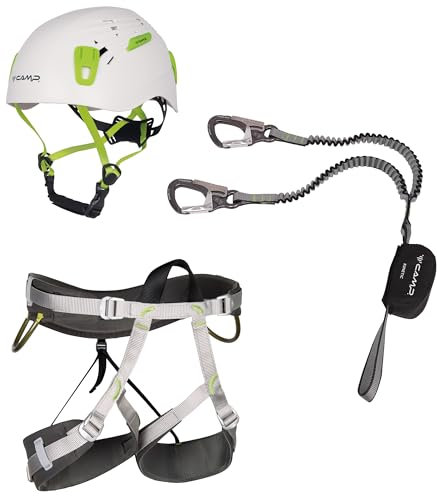 C.A.M.P. Unisex-Adult KIT FERRATA Kinetic Rewind Energy Team, Anthrazitgrau/Grün/Weiß, S
