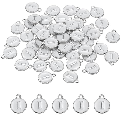 QUARKZMAN Alfabetet I Emalj Bokstavshänge Hängsmycke Initial Emalj Hängsmycke Hänge Vit För Att Göra Smycken Armband Hantverk, Förpackning om 50