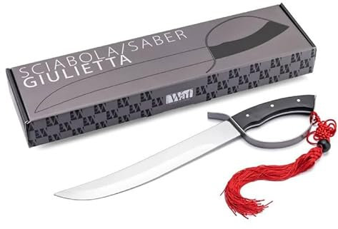 Waf Sciabola Giulietta da Sabrage con supporto in legno, Sciabola da Sommelier in acciaio inox