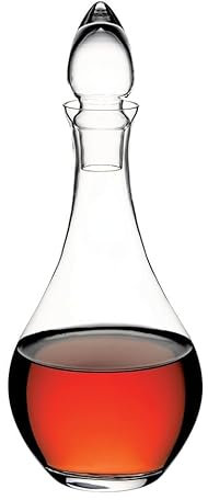 Queensway Home & Dining 1.2L Glass Wine Decanter with Stopper, Elegant Clear Carafe Ideal for Red White Port Sherry Brandy Whisky, Dishwasher & Fridge Safe, Stylish Dining Table Pitcher