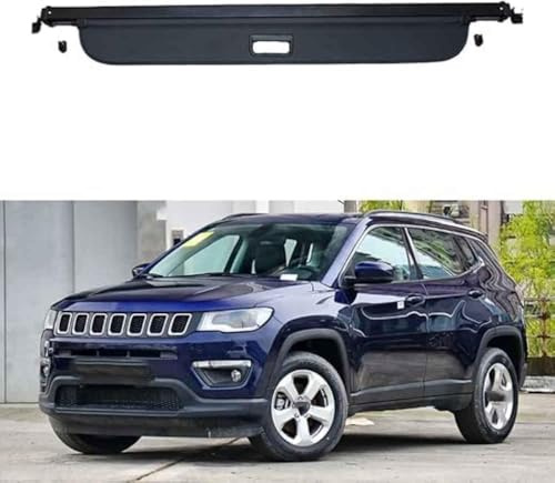 heyinghon Auto Copertura Bagagliaio Retrattile per Jeep Compass 2017 2024, Car Bagagli Protezione Coperchio Baule Ripiano Conservazione Privacy Cappelliera