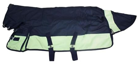 SZLIFE Coperta Invernale per Cavalli con copricollo, Resistente al Freddo, Calda, Traspirante, Antivento, Impermeabile, per Equitazione, Blu Navy XL