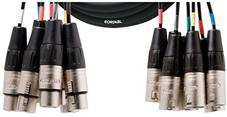 Cordial Intro Multipaire XLRf/XLRm 8 voies, fiche Rean, 5,0 m - Câble multiconducteur analogique