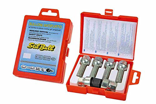 FARAD Stil Bull 1 - Bulloni antifurto per ruote, Filetto M12x1.25, lunghezza 22 mm, ES. 17 mm