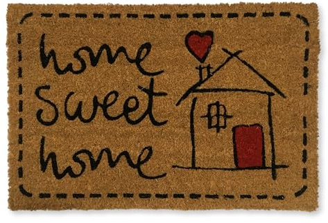 koko doormats Felpudo Entrada casa Original - Felpudo Exterior - Felpudos Originales y Divertidos - Fibra de Coco y Base de PVC - Alfombra Entrada Casa - 60x40 cm. (Home Sweet Home)