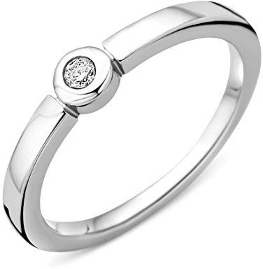 MIORE Anillo Compromiso Mujer en Plata de Ley 925 con Diamante Natural de Talla Brillante, Anillos Mujer Elegantes de Joyería Fina presentados en Estuche de Regalo, Regalos Originales para Mujer