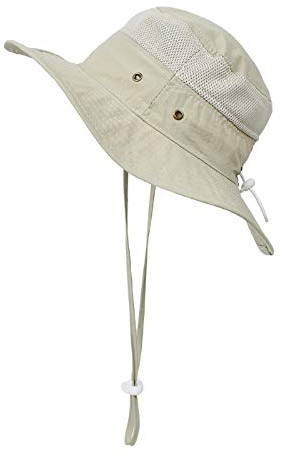 Muryobao Toddler Infant Child Kids Sun Hat Summer UPF50+ UV Protection Hats Wide Brim Bucket Cap for Baby Girls Boys Beach Fishing Beige M