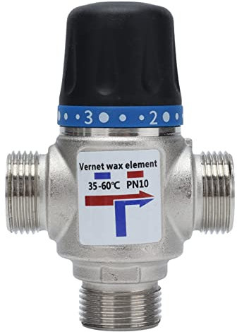 3-Way Thermostatic Mixing Valve G3/4 for Hot Water and Underfloor Heating Systems with Temperature Control and Auto Cut-Off High Flow