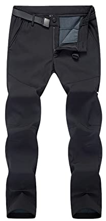 GUOCU Hombre Mujer Pantalones de Senderismo Pantalones Trekking Softshell Impermeables Resistente Pantalones de Escalada Pantalones de Trabajo Pantalones para Caminar al Aire Libre con Bolsillos XXS