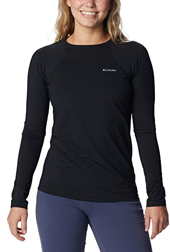 Columbia Midweight Stretch Long Sleeve Top, Ropa Interior Camiseta Térmica para Mujer, Black, Talla M