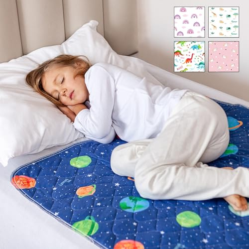 Materassino per bambini per imparare a usare il vasino, morbido e impermeabile, protezione per la pipì, tappetino multistrato antiscivolo lavabile per incontinenza, assorbe fino a 2000 ml, 90 x 85 cm