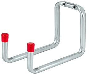 siwitec Gerätehalter 120 x 314 x 90 x 287 mm aus verzinktem Stahl mit Endkappen, Doppelhaken zur Aufbewahrung, Wandhaken