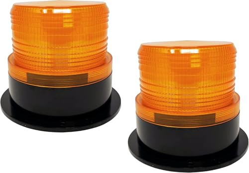 2x 24 LED Amber Forklift Beacon Strobe Light Safety Warning Flashing Lights Magnetic Base Surface Screw Mount 12V-24V Mower ATV Tow Trucks Tractor Golf Carts UTV Cars Bus Construction Emergency Bright
