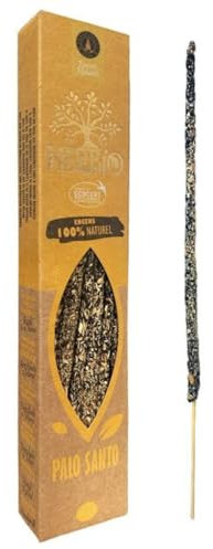 HERBIO - Incenso Bastoncini Naturali al Palo Santo Ecologici Certificati, Artigianali Fatti a Mano, Lunga Durata (circa 75 min), 20gr