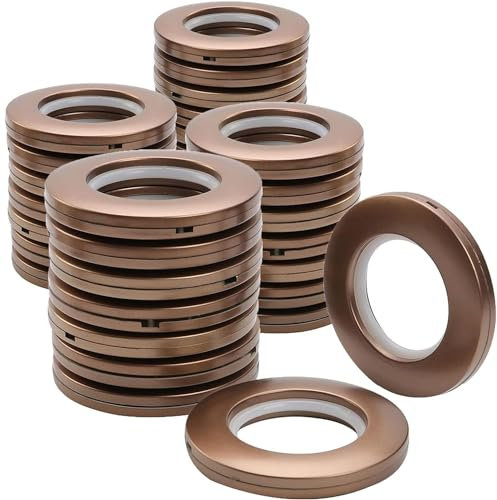 32 anillas para cortina, ojales para cortinas, anillas de tela, anillos de cortina, anillos de cortina, para cortina de ducha, cortinas de puerta de vestuario (color café)