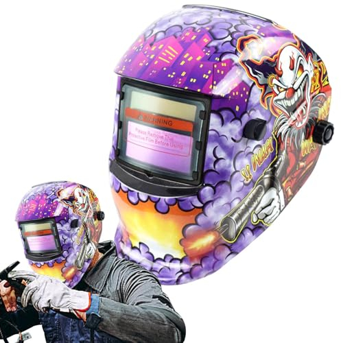 Moxeupon Casque de Soudage à Assombrissement Automatique avec Énergie Solaire et Capteur d'Arc