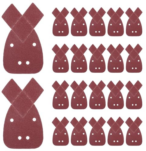 URAQT 22 Pezzi Fogli Abrasivi Carta Vetrata Mouse, Carta Vetrata per Levigatrice con 2 Testine di Ricambio, Triangoli Abrasivi Grana 80, per Levigatrici Manuali Black e Decker Detail