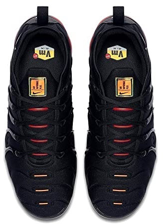 NIKE Herren Air Vapormax Plus Sneaker, Black Lt Smoke Grey Magma Orange, 40.5 EU