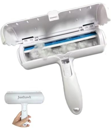 JUSTHAWK Pet Hair Remover Roller | Reusable Animal Hair Removal Brush for Dogs and Cats | Easy to Clean Pets Hair Remover Lint Roller for Sofa, Carpets, Car, Clothes, Bed | Animal Fur Removal Tools