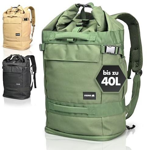 Rucksack Herren [30–40L] Rolltop Rucksack Damen | Handgepäck Rucksack & Kabinengepäck | Backpack Reiserucksack Outdoor Damen Rucksack Wasserdicht | Camping Wandern Sport Travel Laptop | STILPACK