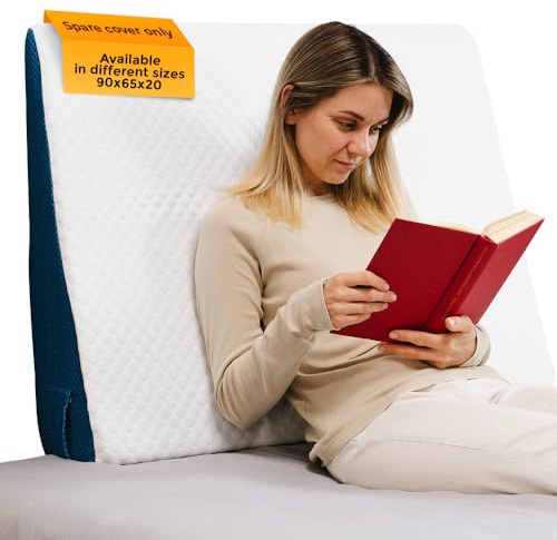 Ritalia® Funda de Repuesto para Almohada Cuña 90x65x20 cm NO Incluye Almohada Funda Extra Lavable de Bambú Oeko-Tex Compatible con Cojín de Lectura y Almohada Anti Reflujo Recambio Higiénico