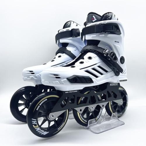 zenggp Patines En Línea, 3 Ruedas De 110 Mm, Patines Unisex, Botas De Patinaje De Carreras Profesionales De Alto Rendimiento, para Hombres Mujeres Adultos Adolescentes Y Niños(Size:37,Color:White)