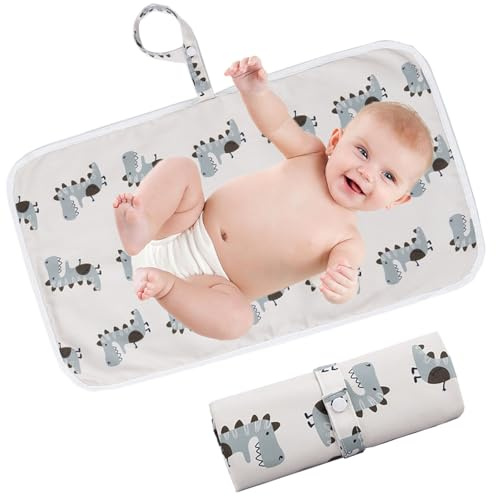 Wickelunterlage Unterwegs Tragbare Wickelunterlage für Unterwegs Faltbar Neugeborene Baby Wasserdicht Wickelauflage Abwaschbar Reise nach Hause außerhalb 60cm x 35cm - KAMHBE (khaki)