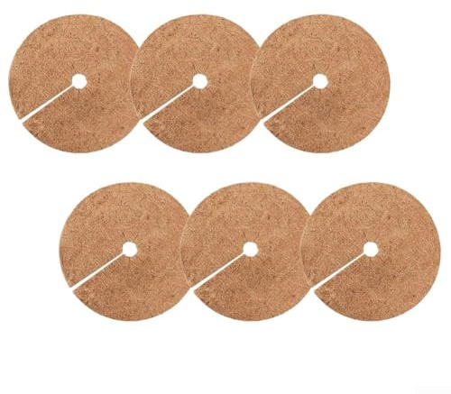 Tapetes de coco para plantas de coco para protección contra heladas de raíces de invierno, cubierta de fibra natural con retención de humedad, tapete de mantillo de suelo para plantas en macetas al